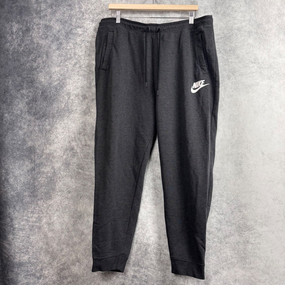Nike Women's Just Do It Foldover Jogger Sweatpants in Dark Gray Size 1X